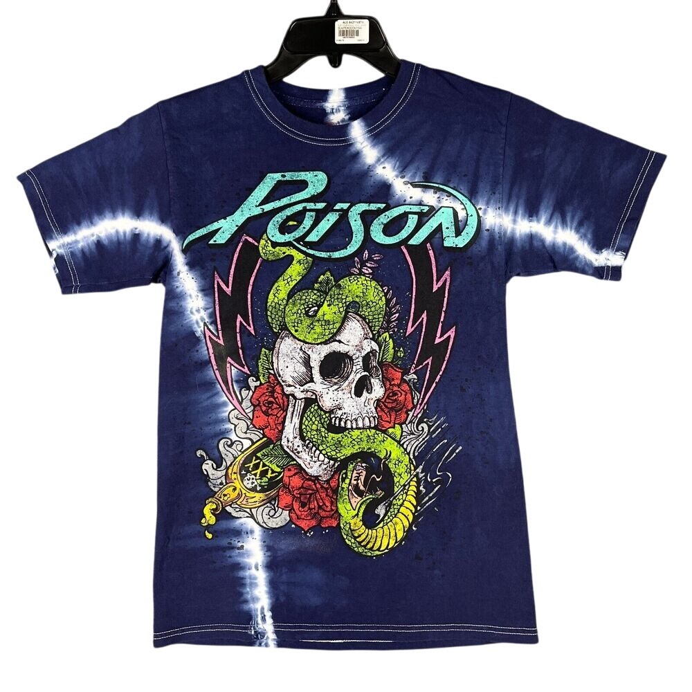 Poison Shirt Mens S Retro Metal Rock Tie Dye Top Band Tee Skull Snake Rose 2020
